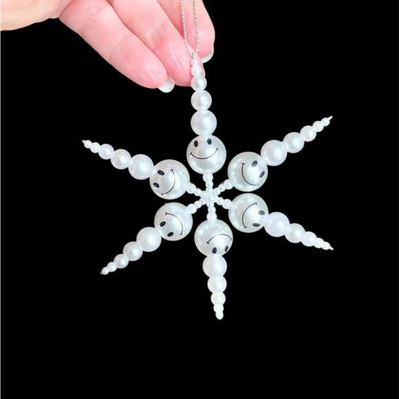 Smiling Pearl Snowflake Ornament - Picture 5 of 7
